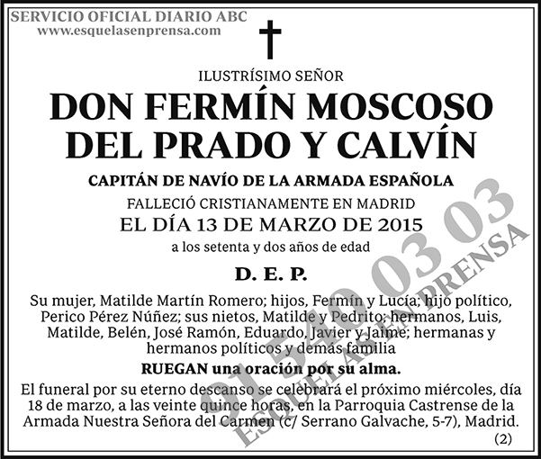 Fermín Moscoso del Prado y Calvín